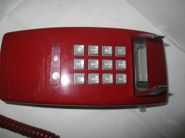 Retro Western Electric Red Wall Mount Push Button Phone - 3