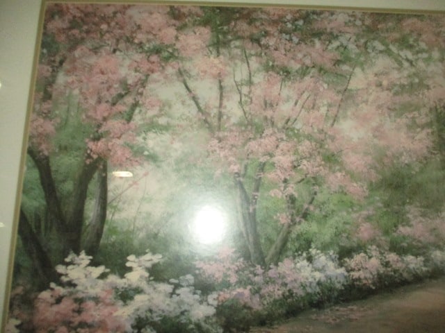 Framed and Matted Impressionist Style Spring Garden Path Landscape - 2