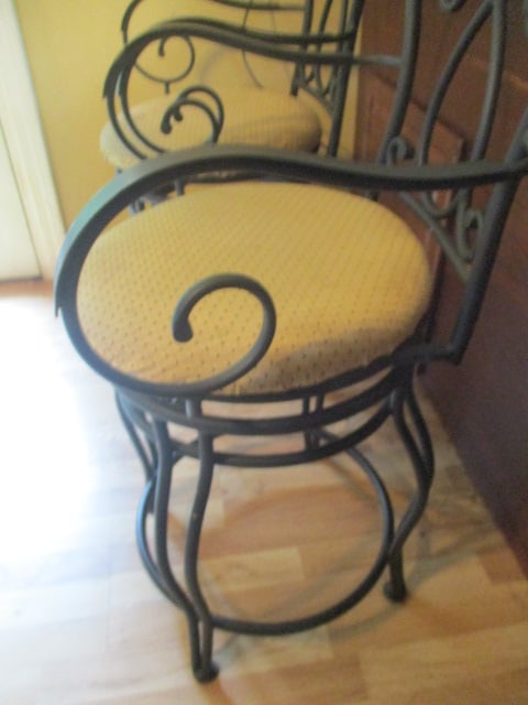 Pair of Wrought Iron Swiveling Bar Chairs - 3