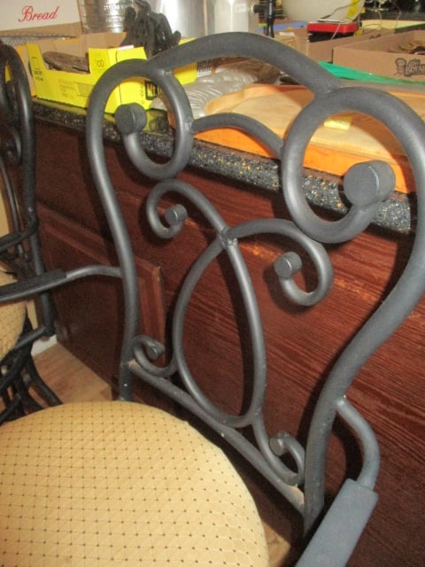 Pair of Wrought Iron Swiveling Bar Chairs - 4