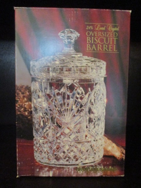 Imperial Crystal Oversized Biscuit Barrel in Original Box: .
