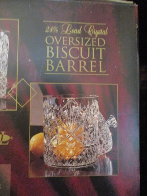 Imperial Crystal Oversized Biscuit Barrel in Original Box - 2