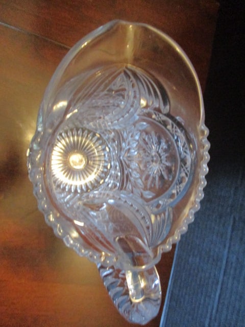 Heavy Vintage Pressed Glass Pitcher - 2