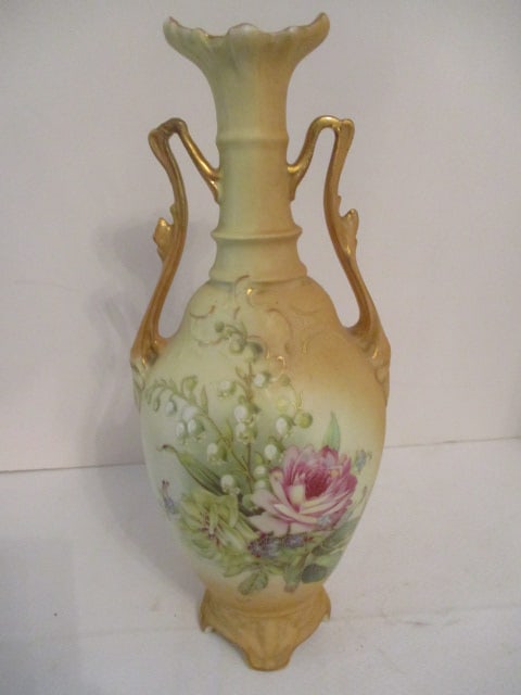 Vintage RH Royal Winton Handpainted Porcelain Double Handle Urn Vase (1 of 4)