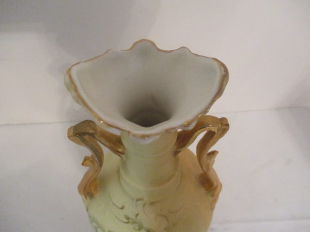 Vintage RH Royal Winton Handpainted Porcelain Double Handle Urn Vase - 3