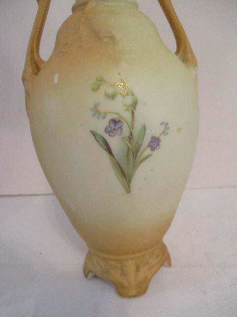 Vintage RH Royal Winton Handpainted Porcelain Double Handle Urn Vase - 4