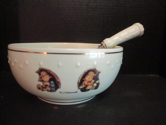 The Danbury Mint M.J. Hummel Hostess Collection "Umbrella Girl" and "Umbrella Boy" Serving (1 of 4)