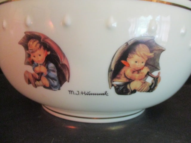 The Danbury Mint M.J. Hummel Hostess Collection "Umbrella Girl" and "Umbrella Boy" Serving - 2