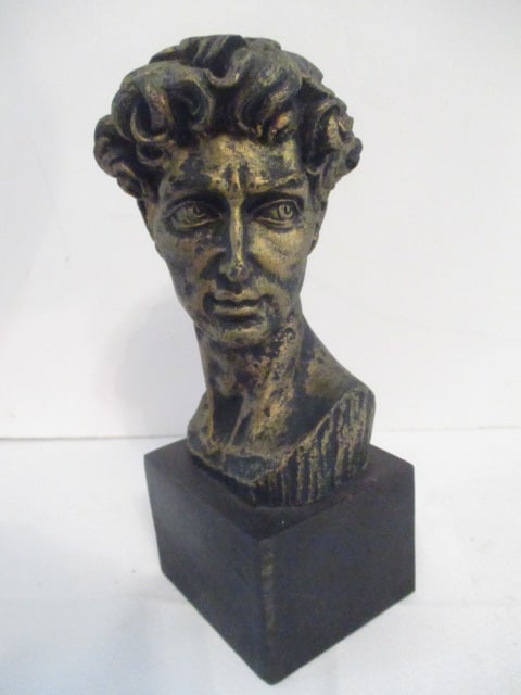 Vintage A. Santini Signed "David" Bust after Michelangelo: 8 1/2"h