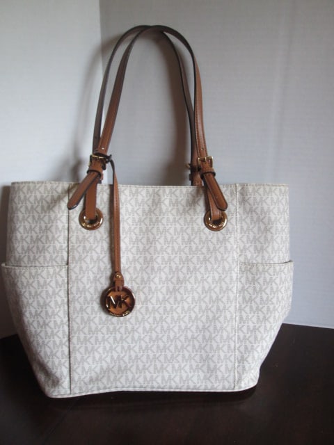 Michael Kors Tote Style "MK" Signature Purse and Leather Wallet - 7