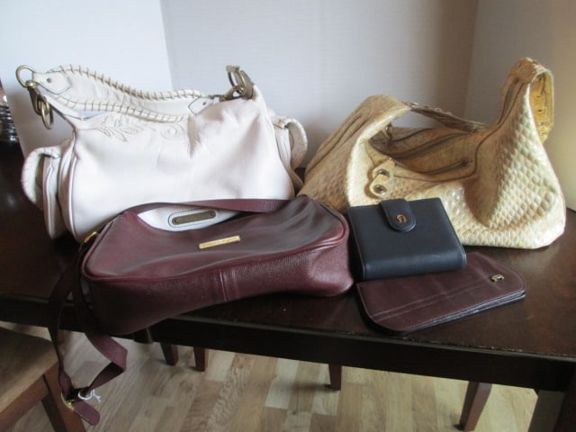 Designer Name Jessica Simpson Shoulder Bag, Cole Haan Leather Shoulder Bag,: Etienne Aigner Leather Shoulder Bag, Check Cover and Classic Navy Wallet with Tags
