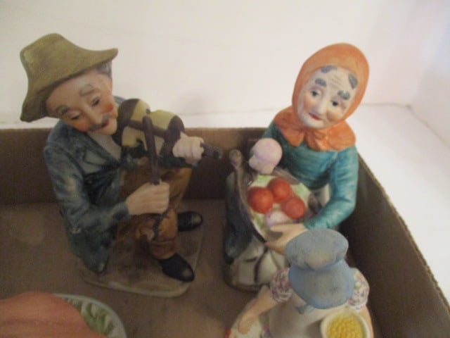 Porcelain Figurines, Miniature Tea Sets and Handpainted Plates - 7