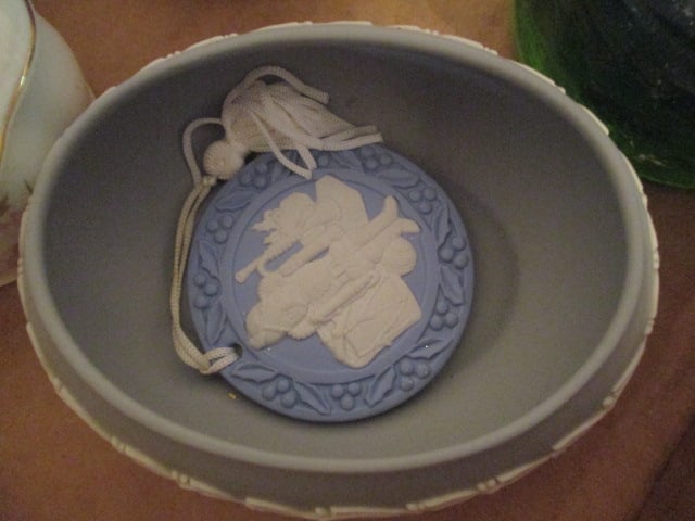Wedgwood, Royal Worcester, Crown Trinket Boxes, Green Blenko Candle Holder and - 10