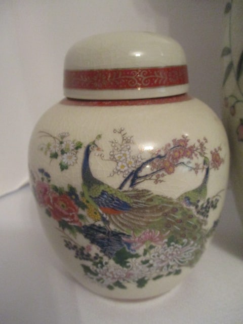 Chinoiserie Porcelain Ginger Jars, Egg and Andrea by Sadek Vase - 8