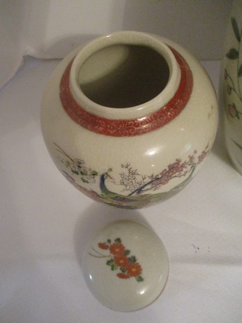Chinoiserie Porcelain Ginger Jars, Egg and Andrea by Sadek Vase - 9