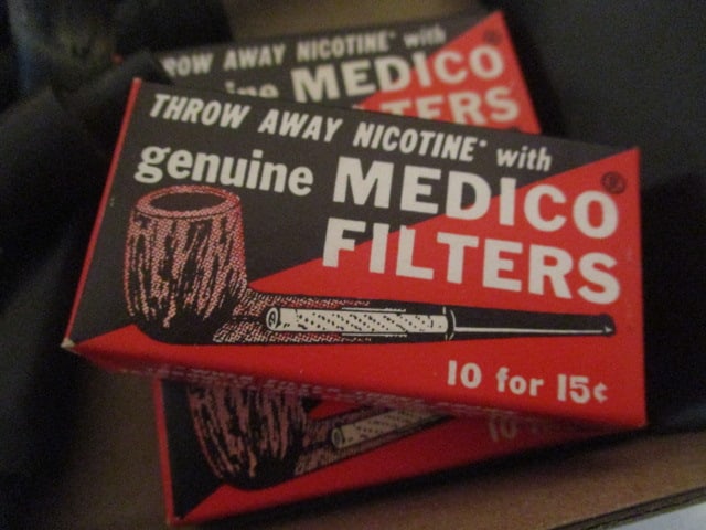 Denmark George Jensen De Luxe, Two English Pipes, Stems and Three Boxes of Medico Filters - 2
