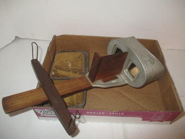 Antique Underwood & Underwood Stereoscope Viewer and Cards: Patent date 1901, see pictures and preview for condition of cards