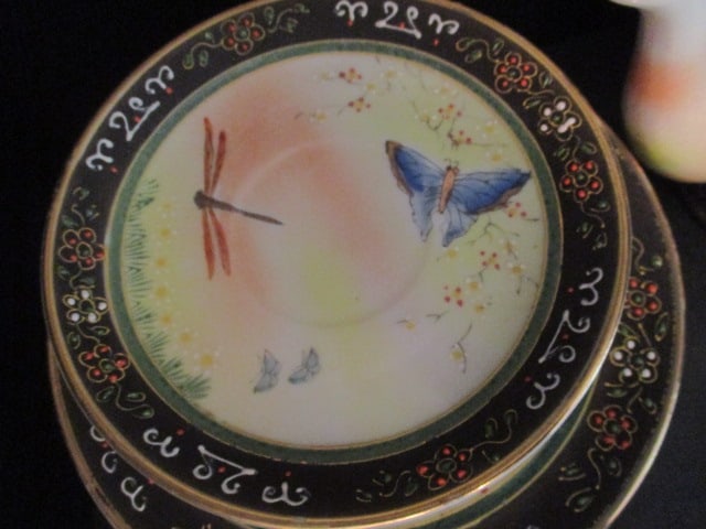 Vintage Old Nippon Dragonfly/Butterfly Japanese Porcelain Tea and Luncheaon Set - 3