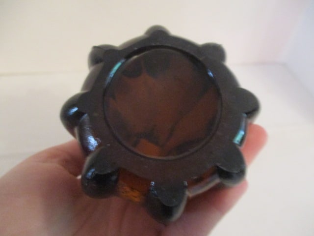 Midcentury Brown-Amber Stretched Art Glass Vase - 3