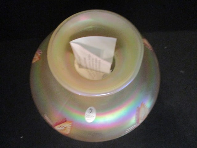Fenton Handpainted Millennium Collection Butterfly Iridescent Vase - 2