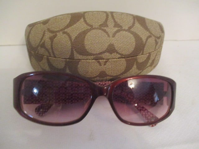 Coach "Keri" #S464 Burgundy Sunglasses in Hard Coach Glass Case (1 of 5)