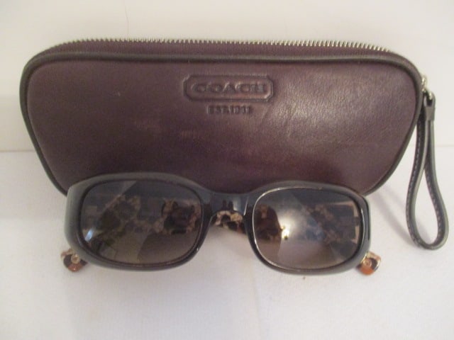 Coach "Sadie" #S607 Brown Sunglasses in Leather Coach Glass Case (1 of 4)