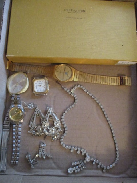 Vintage Rhinestone Necklace and Earring Set, Geneva Ladies Watch, Wittnauer "Maytag" (1 of 6)