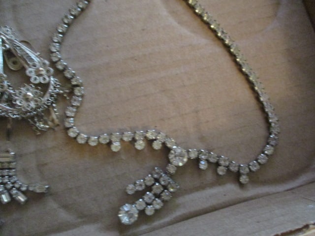 Vintage Rhinestone Necklace and Earring Set, Geneva Ladies Watch, Wittnauer "Maytag" - 2