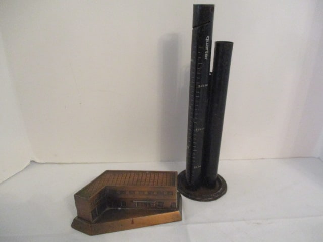 Old Tube Slot Coin Sorter and Greenville SC First Federal Advertisement Coin Bank: .