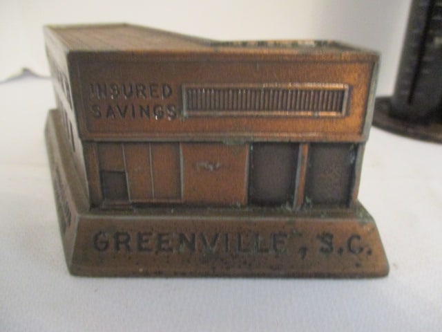 Old Tube Slot Coin Sorter and Greenville SC First Federal Advertisement Coin Bank - 4