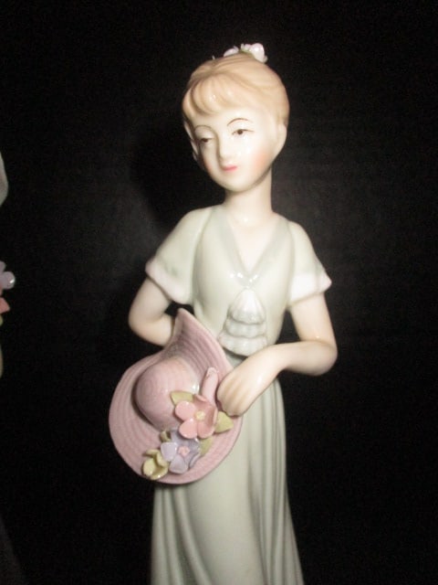 House of Lloyd 1998 "Gathering Flowers" and 2000 "Garden Party" Porcelain Figures - 2
