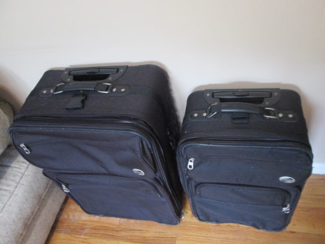 Two Black American Tourister Rolling Canvas Suitcases - 3