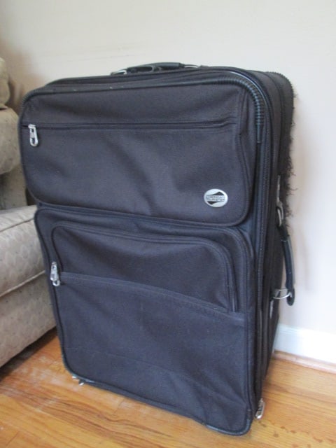 Two Black American Tourister Rolling Canvas Suitcases - 7
