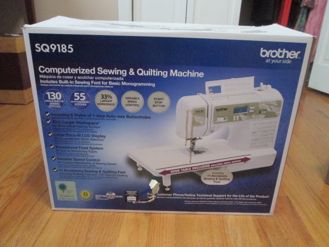 Brother SQ9185 Computerized Sewing & Quilting Machine In Original Box: Like New, per consigner purchased for his mother and she wasn't able to sew with the technology