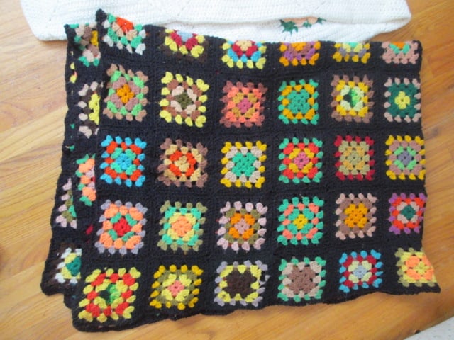 Three Vintage Hand Made Crocheted Afghans - 4