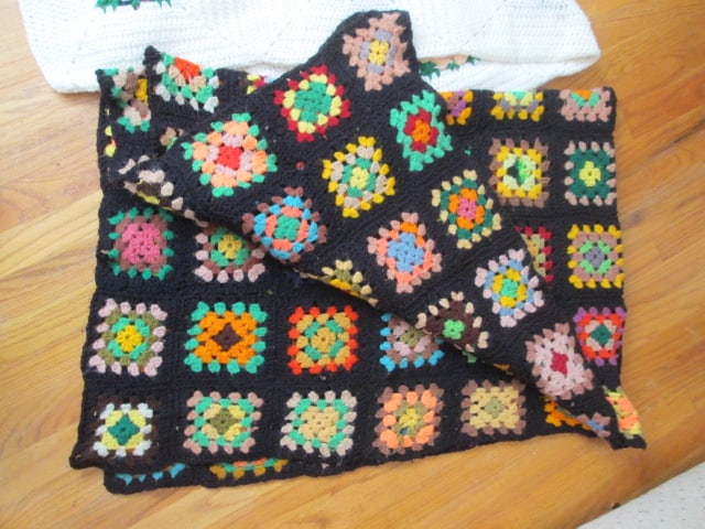 Three Vintage Hand Made Crocheted Afghans - 5