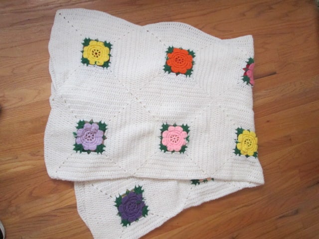Three Vintage Hand Made Crocheted Afghans - 6