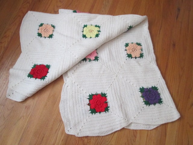 Three Vintage Hand Made Crocheted Afghans - 7