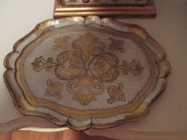 Florentine Style Oval Tray, Round Tray and Jewelry Box - 2
