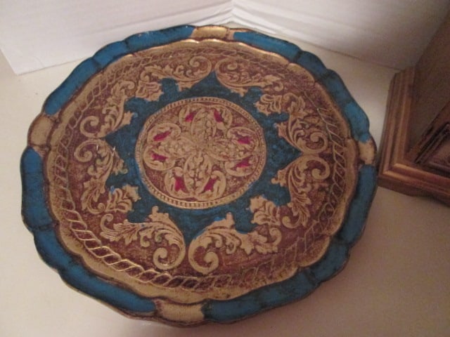 Florentine Style Oval Tray, Round Tray and Jewelry Box - 5