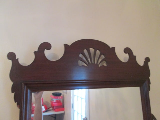 Vintage Mahogany Vanity with Stand Mirror and Bench Stool - 18
