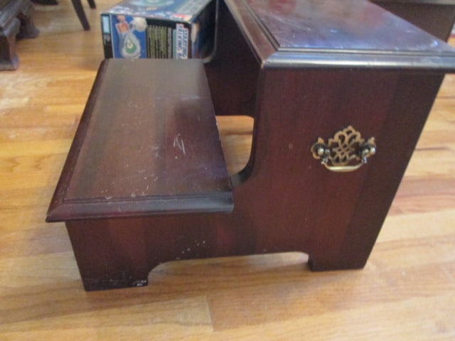 Mahogany 2 Step Bedside Step Stool - 6
