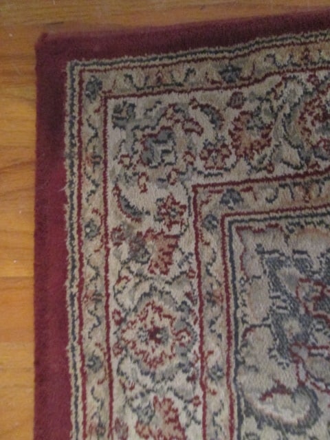 Burgundy/Beige Border Runner - 6