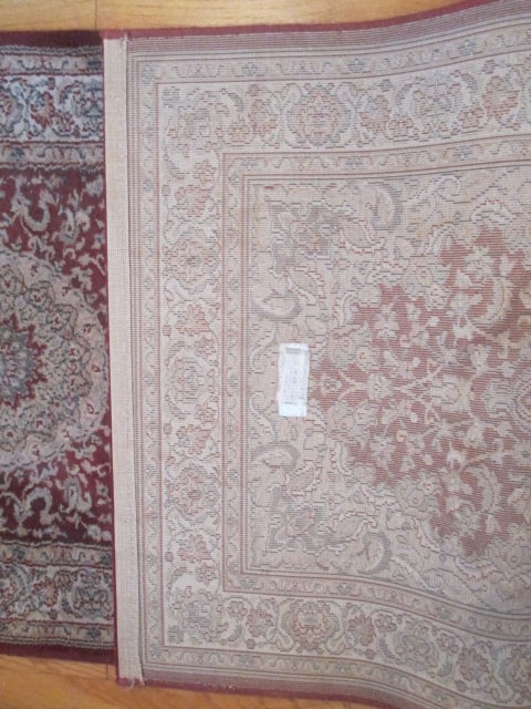 Burgundy/Beige Border Runner - 7