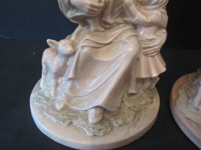 Hand Crafted Ceramic 3 Piece Nativity Set and Two Jesus with Little Children Figures - 10