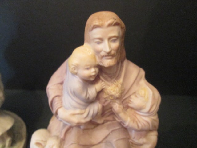Hand Crafted Ceramic 3 Piece Nativity Set and Two Jesus with Little Children Figures - 11