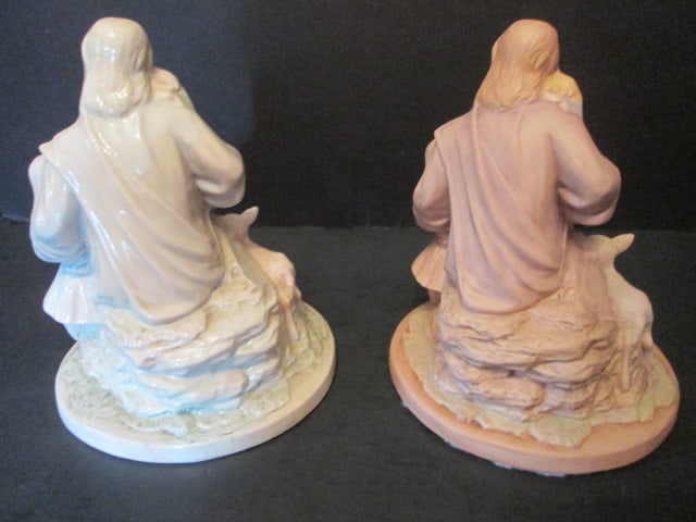 Hand Crafted Ceramic 3 Piece Nativity Set and Two Jesus with Little Children Figures - 12