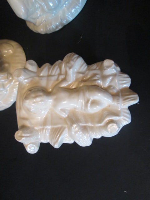 Hand Crafted Ceramic 3 Piece Nativity Set and Two Jesus with Little Children Figures - 3