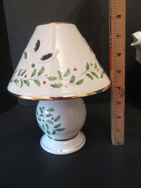 Lenox Holiday Tea Light Lamp and 1995 Omnibus by Fitz & Floyd Elf on Christmas Horse Pitcher - 6