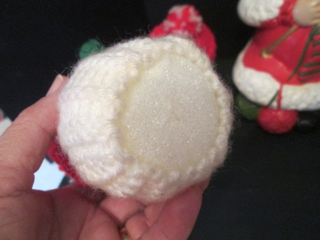 Vintage Hand Crafted Christmas Crocheted Snowman Family, Felt Snowman Couple, - 10